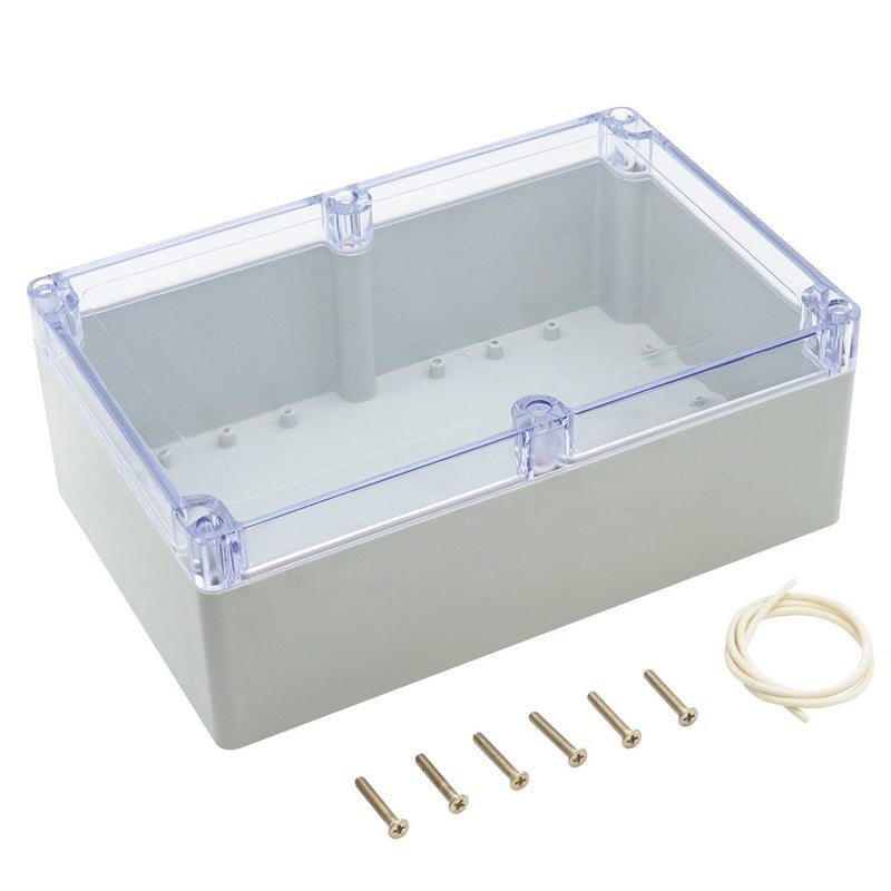LeMotech ABS Plastic Junction Box Dustproof Waterproof IP65 Electrical Enclosure Box Universal Project Enclosure Grey with PC Transparent Clear Cover 9 x 5.9 x 3.4 inch(230 x 150 x 87 mm) - Image 1